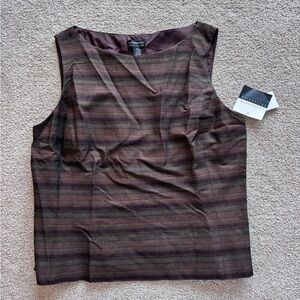 Liz Claiborne Brown Striped Sleeveless Blouse